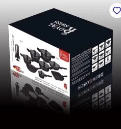 Royal Swiss® - Set Lot 33-delige - Pannenset Inductie - Steengoeden - Afneembare Handgreep - Glazen Deksel - Geschikt Voor Oven - PFAS-vrij + Keukengerei -Keukengerei Winkel 1133x1200