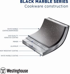 Westinghouse Koekenpan - Ø 30 Cm - Zwart Marmer - Geschikt Voor Alle Warmtebronnen Inclusief Inductie -Keukengerei Winkel 1134x1200