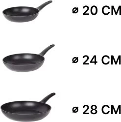 Masterchef Koekenpannen | 3-Delige Koekenpannenset | Inclusief 3 Inclusief Signature Collection Masterchef Messen | Ø 20, 24 En 28 Cm | Geschikt Voor Verschillende Warmtebronnen | Inductie, Elektrisch, Gas En Keramisch Pannenset | Vrij Van PFOA -Keukengerei Winkel 1193x1200