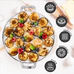 IRONO Poffertjespan Set - Incl. Doseerfles, Kwast En Vork - Poffertjespan Inductie En Electrisch - Poffertjesmaker 19 Poffertjes - Poffertjes Maken - Spuitfles - Cadeau Voor Mannen En Vrouwen -Keukengerei Winkel 1198x1200 5