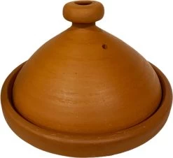 Marokkaanse Authentieke Handgemaakte Aardewerk Tajine Naturel 33 Cm - Ongeglazuurd En Loodvrij