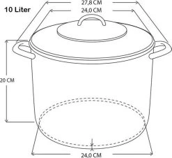 Haushalt Soeppan Met Glazen Deksel - 10 Liter- RVS -Keukengerei Winkel 1200x1100