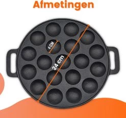 Kicinn Poffertjespan - Poffertjesmaker - Poffertjespan Inductie - Ø 24 Cm - 19 Poffertjes - Inclusief Handvaten -Keukengerei Winkel 1200x1127 3