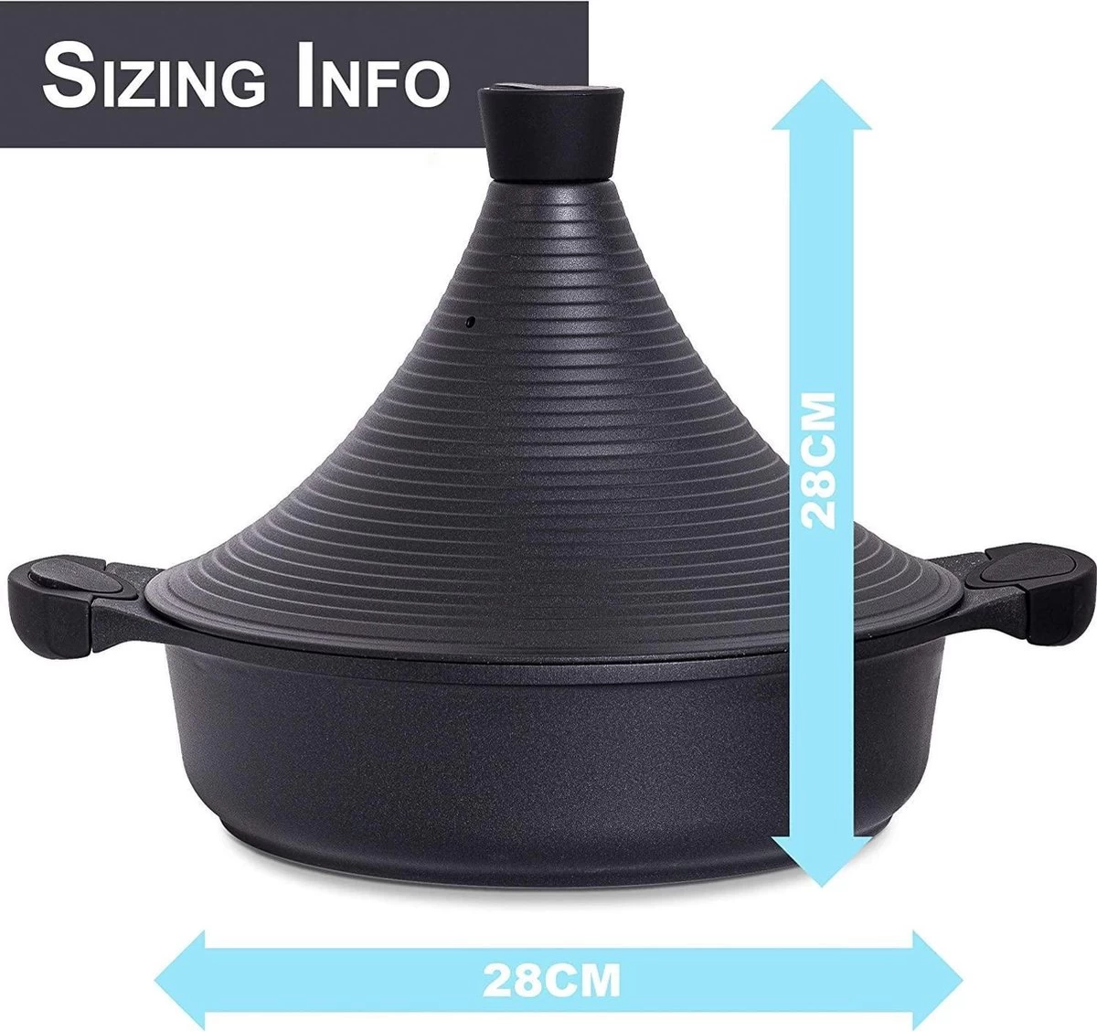 Aluminium Tajine Agadir- Matt Black Geschikt Ook Voor Inductie 3 Aluminium Tajine Agadir- Matt Black Geschikt Ook Voor Inductie - Afbeelding 3