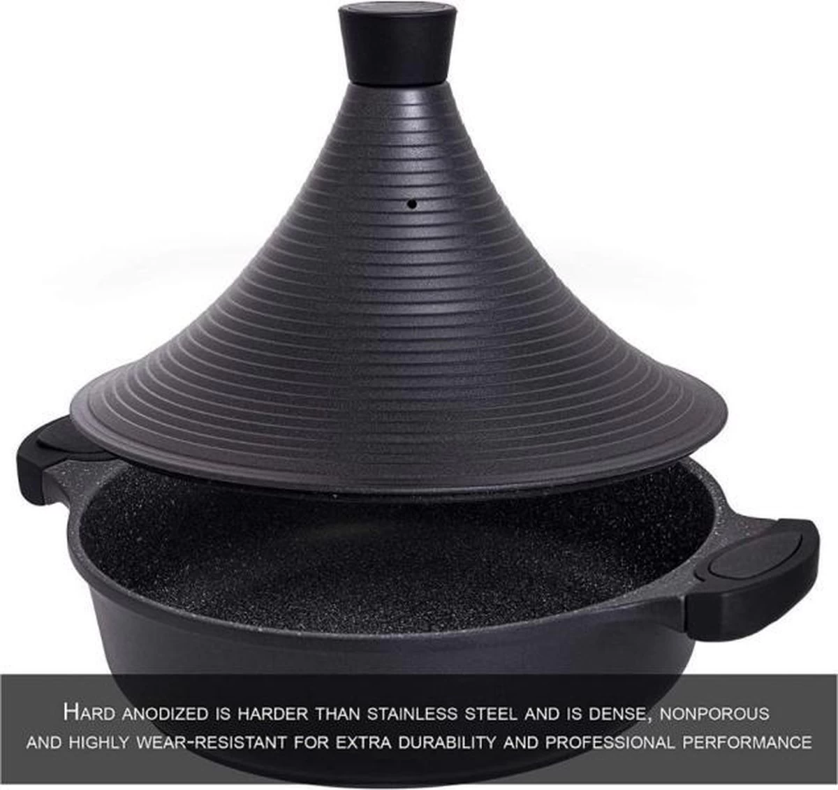 Aluminium Tajine Agadir- Matt Black Geschikt Ook Voor Inductie 5 Aluminium Tajine Agadir- Matt Black Geschikt Ook Voor Inductie - Afbeelding 5