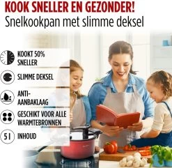 Rosmarino - Snelkookpan Met Glazen Deksel - Zwart - Ø24cm - 5 Liter - 100% PFAS & PFOA Vrij - Aluminium - Pressure Cooker - Non-stick Minerale Coating - Ergonomische Handgrepen - Geschikt Voor Alle Warmtebronnen -Keukengerei Winkel 1200x1170 5