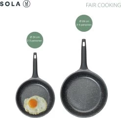 Sola Koekenpan Fair Cooking - Ø 28 Cm - Zwart/wit - Aluminium - Antiaanbaklaag -Keukengerei Winkel 1200x1171