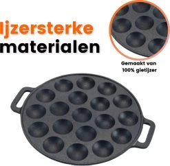 Poffertjespan - Gietijzer - Ø 24 Cm - Poffertjesmaker - 19 Poffertjes - Poffertjespan Inductie -Keukengerei Winkel 1200x1177