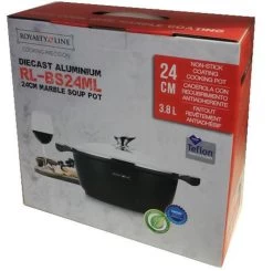 Royalty Line - Marble Soep/braadpan - Met Glazen Deksel Zwart - 24 CM. RL-BS24ML -Keukengerei Winkel 1200x1190 1