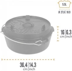 Petromax - Dutch Oven 5,5L/ft 6 - Zonder Pootjes -Keukengerei Winkel 1200x1191