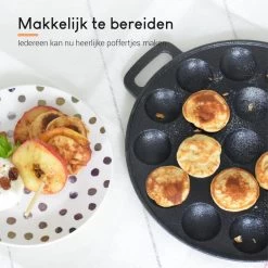 Ocina Poffertjespan– 19 Poffertjes – Poffertjesmaker – Poffertjespan Inductie – Poffertjespan Electrisch – Gietijzeren Pan – Inclusief Warmtebestendige Handvaten– Gratis Receptenboek -Keukengerei Winkel 1200x1198 20