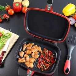 Herenthal Dubbele Grillpan - Ø 28 Cm - Koekenpan - Keramische Pan - Marmeren Coating Met Antiaanbaklaag - PFAS & PFOA Vrij - Pan - Grill - Vermindert Geur, Rook En Oliespatten - Zilver -Keukengerei Winkel 1200x1200 1023