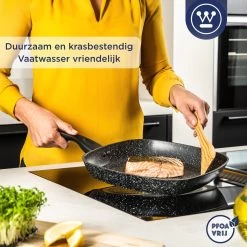 Westinghouse Grillpan - Ø 28 Cm - Zwart Marmer - Geschikt Voor Alle Warmtebronnen Inclusief Inductie - Steakpan Met Antiaanbaklaag- Aluminium -Keukengerei Winkel 1200x1200 1063