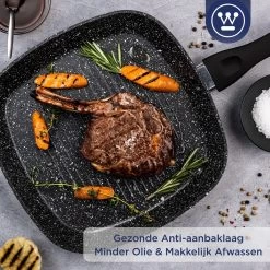 Westinghouse Grillpan - Ø 28 Cm - Zwart Marmer - Geschikt Voor Alle Warmtebronnen Inclusief Inductie - Steakpan Met Antiaanbaklaag- Aluminium -Keukengerei Winkel 1200x1200 1064