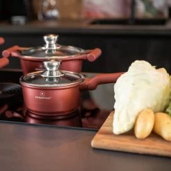 Herenthal Pannenset Inductie - Luxe 10-delige Koekenpan Inductie - Voor Alle Warmtebronnen - Pannen Met Glazen Deksels En Koudgrepen - Burgundy -Keukengerei Winkel 1200x1200 221