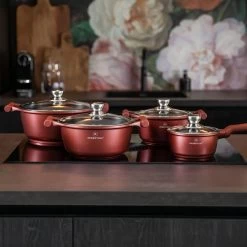 Herenthal Pannenset Inductie - Luxe 10-delige Koekenpan Inductie - Voor Alle Warmtebronnen - Pannen Met Glazen Deksels En Koudgrepen - Burgundy -Keukengerei Winkel 1200x1200 222