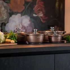 Herenthal Inductie Pannenset- Luxe 10-delige Koekenpannenset - Voor Alle Warmtebronnen - Met Glazen Deksels - Koper -Keukengerei Winkel 1200x1200 252