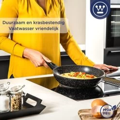 Westinghouse Koekenpan - Ø 30 Cm - Zwart Marmer - Geschikt Voor Alle Warmtebronnen Inclusief Inductie -Keukengerei Winkel 1200x1200 37