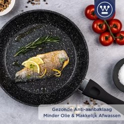 Westinghouse Koekenpan - Ø 30 Cm - Zwart Marmer - Geschikt Voor Alle Warmtebronnen Inclusief Inductie -Keukengerei Winkel 1200x1200 38