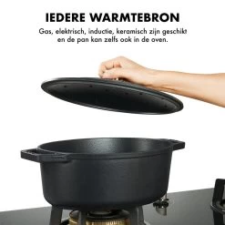 MOA Gietijzeren Braadpan - Inhoud 4,7 Liter - 29CM - Ovaal - Alle Warmtebronnen - Ook Voor Inductie - Gewicht 5,7 Kg - Zwart - C29B -Keukengerei Winkel 1200x1200 389