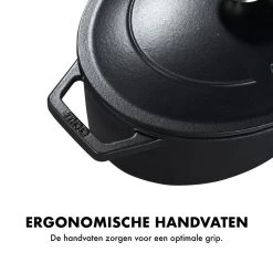 MOA Gietijzeren Braadpan - Inhoud 4,7 Liter - 29CM - Ovaal - Alle Warmtebronnen - Ook Voor Inductie - Gewicht 5,7 Kg - Zwart - C29B -Keukengerei Winkel 1200x1200 390
