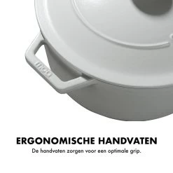 MOA Gietijzeren Braadpan - Inhoud 5,7 Liter - 26CM - Rond - Alle Warmtebronnen - Ook Voor Inductie - Gewicht 5,8 Kg - Wit - C26W -Keukengerei Winkel 1200x1200 407