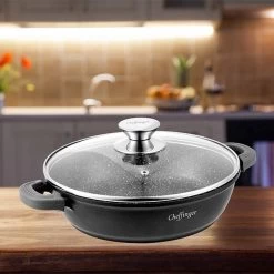 Cheffinger 28cm Lage Kookpot / Braadpan - CF-SC28 -Keukengerei Winkel 1200x1200 437