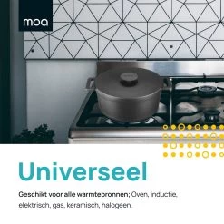MOA Gietijzeren Braadpan - Inhoud 4,75 Liter - 26CM - Rond - Alle Warmtebronnen - Ook Voor Inductie - Gewicht 5,8 Kg - Zwart - MOAMC26B -Keukengerei Winkel 1200x1200 464