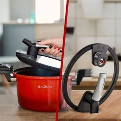 Rosmarino - Snelkookpan Met Glazen Deksel - Zwart - Ø24cm - 5 Liter - 100% PFAS & PFOA Vrij - Aluminium - Pressure Cooker - Non-stick Minerale Coating - Ergonomische Handgrepen - Geschikt Voor Alle Warmtebronnen -Keukengerei Winkel 1200x1200 560