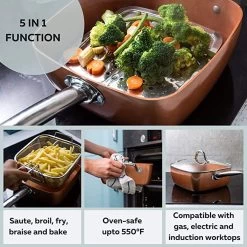 Nuovva Koperen Frituurpan, Met Diepe Zijkanten & Deksel -Keukengerei Winkel 1200x1200 626