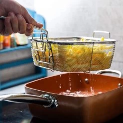 Nuovva Koperen Frituurpan, Met Diepe Zijkanten & Deksel -Keukengerei Winkel 1200x1200 627