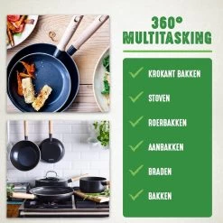 GreenChef Vintage Steelpan 16cm/1.6L - Zwart - Inductie - PFAS-vrij -Keukengerei Winkel 1200x1200 678