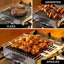 IRONCHEF Lavastenen Grill - Geschikt Voor Gasfornuis - Barbecue - BBQ - Grillplaat - Grilplaat - Bakplaat - Grillpan -Keukengerei Winkel 1200x1200 693