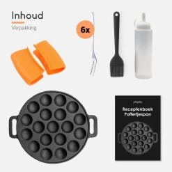Ocina Poffertjespan – Combo Pack – 19 Poffertjes – Poffertjesmaker – Poffertjespan Inductie – Poffertjespan Electrisch – Gietijzeren Pan - Inclusief Doseerfles, Handvaten, 6x Poffertjesvorken En Invetkwast – Gratis Receptenboek 19 Ocina Poffertjespan – Combo Pack – 19 Poffertjes – Poffertjesmaker – Poffertjespan Inductie – Poffertjespan Electrisch – Gietijzeren Pan - Inclusief Doseerfles, Handvaten, 6x Poffertjesvorken En Invetkwast – Gratis Receptenboek -Keukengerei Winkel 1200x1200 722