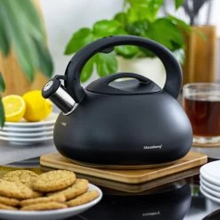 Fluitketel Waterkoker Mat Zwart 2.7 L ‘’Black Amethyst‘’ RVS – Inductie - Vatwasser -Keukengerei Winkel 1200x1200 750