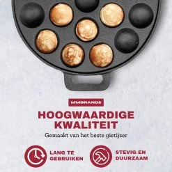 MM Brands Poffertjespan - Poffertjesmaker - Inductie / Oven / BBQ - Inclusief Handvat, Borstel En Vorken -Keukengerei Winkel 1200x1200 762