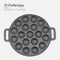 Ocina Poffertjespan– 19 Poffertjes – Poffertjesmaker – Poffertjespan Inductie – Poffertjespan Electrisch – Gietijzeren Pan – Inclusief Warmtebestendige Handvaten– Gratis Receptenboek -Keukengerei Winkel 1200x1200 771
