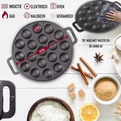 Rednas Poffertjespan Pakket - Incl. Luxe Giftbox - Incl.Bakkwast/Vork/Doseerfles - RVS/Gietijzer -Keukengerei Winkel 1200x1200 786