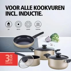 BRABANTIA START 2 COOK Pannenset - 4 Delig - Inductie - Keramische Anti Aanbaklaag - Pfas Vrij -Keukengerei Winkel 1200x1200 833