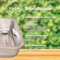 YUGN COMBI Set Braadslede Ovenschaal Combi Braadslee Oven Set - 2x Braadslede Met Rooster Voor Ovengerechten - 36x27x7CM En 40x30x7CM En Inclusief Bakkwast - Cadeau- Cadeautip -Keukengerei Winkel 1200x1200 863