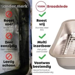 YUGN COMBI Set Braadslede Ovenschaal Combi Braadslee Oven Set - 2x Braadslede Met Rooster Voor Ovengerechten - 36x27x7CM En 40x30x7CM En Inclusief Bakkwast - Cadeau- Cadeautip -Keukengerei Winkel 1200x1200 864