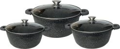 Cheffinger Steelpan Set 6-delig - 20-24-28cm - Zwart