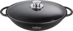 Cheffinger | Luxe Wokpan Met Deksel | 36CM | Alle Warmtebronnen | Oriental