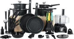 Swiss Pro+ - SWP41D22 - Pannenset 41 Delig - Foodprocessor - Messenblok 8 Delig - Kookgerei Set Met Houder 7 Delig - Starters Pakket - 2022 Serie - Limited Edition -uitzet -Keukengerei Winkel 1200x639