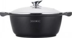 Royalty Line - Marble Soep/braadpan - Met Glazen Deksel Zwart - 24 CM. RL-BS24ML