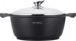 Royalty Line - Marble Soep/braadpan - Met Glazen Deksel Zwart - 24 CM. RL-BS24ML -Keukengerei Winkel 1200x644 1