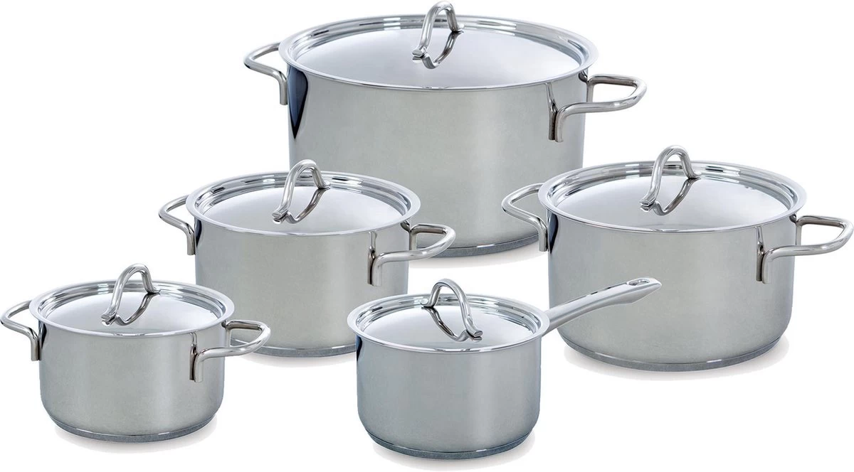 BK Profiline Pannenset - 5 Delig - RVS - Nductie 1 BK Profiline Pannenset - 5 Delig - RVS - Nductie