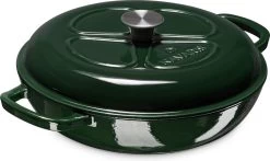 Navaris Gietijzeren Stoofpan Met Deksel- 3,5 Liter Gietijzeren Ovenschaal Van Email - Geschikt Voor Alle Warmtebronnen - Groen -Keukengerei Winkel 1200x716