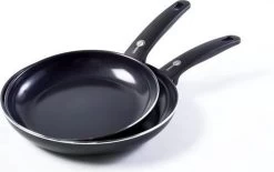 GreenPan Cambridge Koekenpannenset Ø 24cm + Ø 28cm - Zwart - Inductie - PFAS-vrij