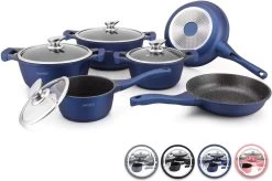 Royalty Line 10-delige Pannenset-- RVS - Gietijzer- Roze -Keukengerei Winkel 1200x798 3